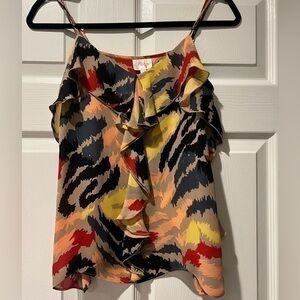 PARKER silk ruffle top size XS